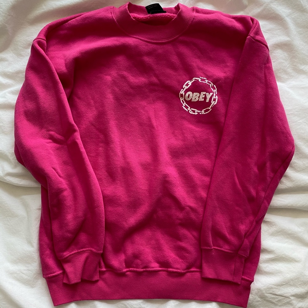 Pink Obey Crewneck Sweatshirt